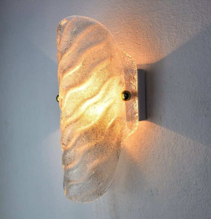 murano glass leaf wall light by carl fagerlund 1970 2