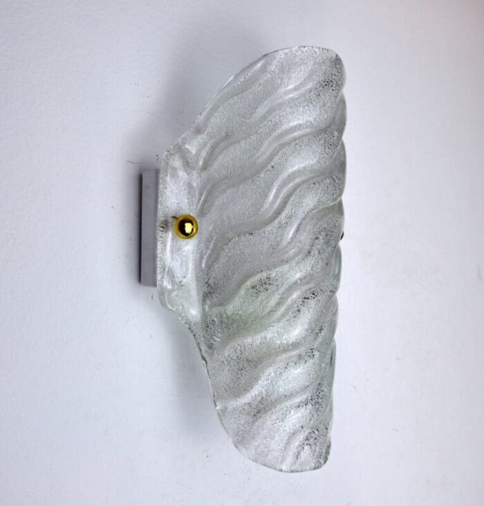 murano glass leaf wall light by carl fagerlund 1970 3