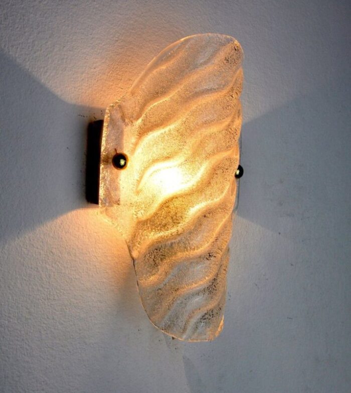 murano glass leaf wall light by carl fagerlund 1970 4