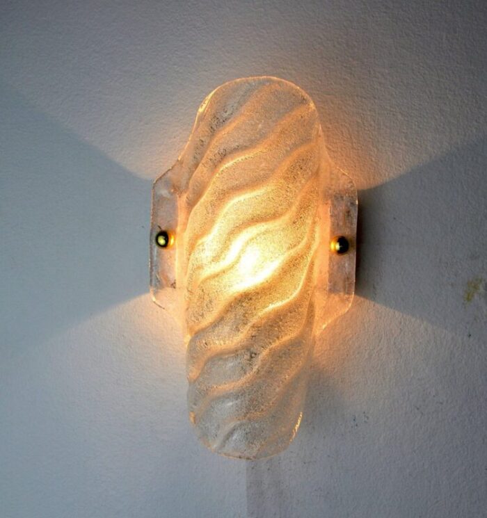 murano glass leaf wall light by carl fagerlund 1970 6