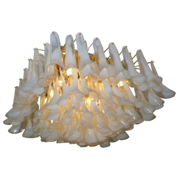 murano glass petal chandelier or flush mount 1