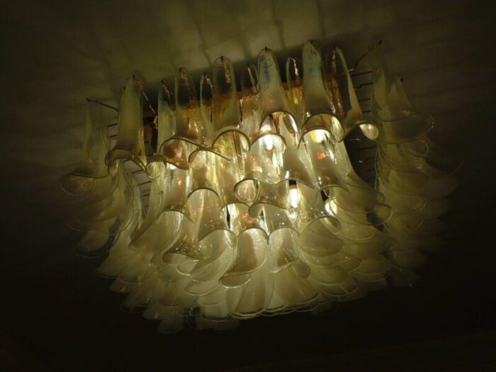 murano glass petal chandelier or flush mount 4