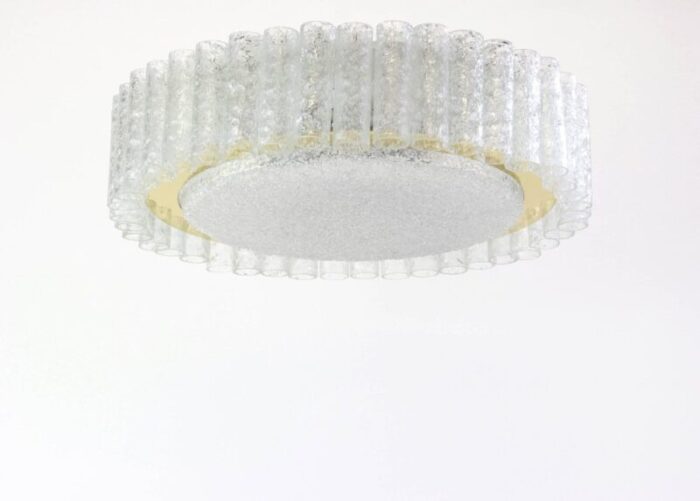 murano glass tubes flush mount from doria germany 1960s 2 2