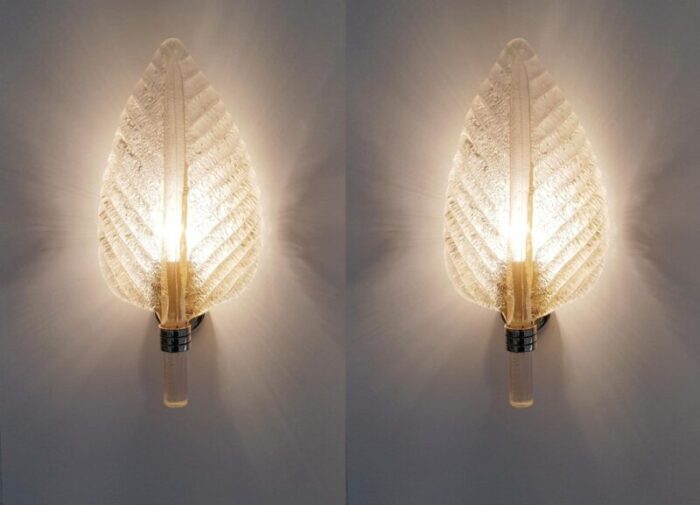 murano glass wall sconces from barovier toso italy 1970s 10