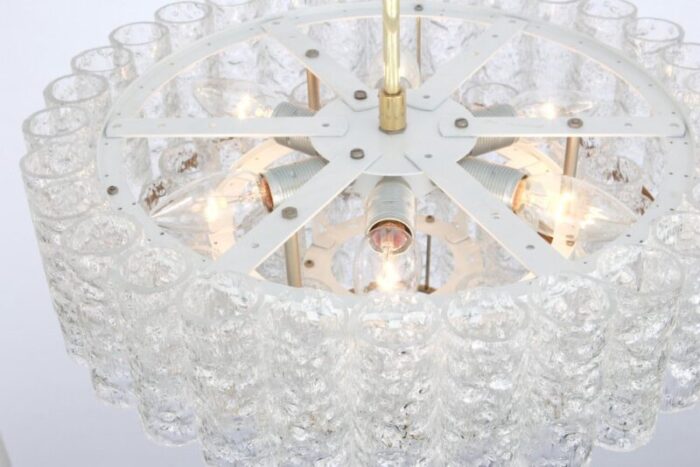 murano ice glass tubes chandelier from doria germany 1960s 12