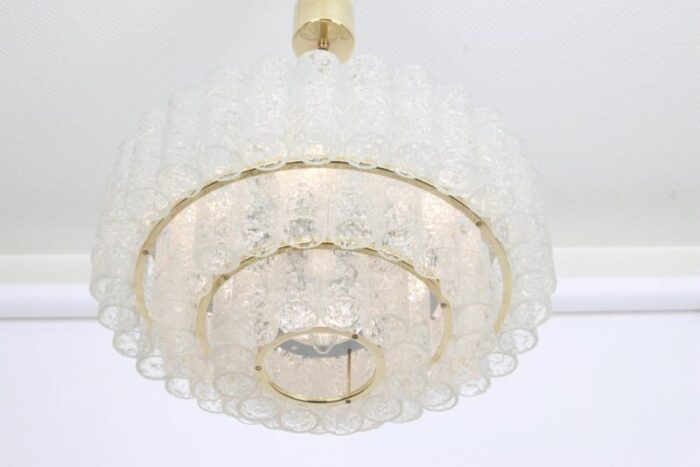 murano ice glass tubes chandelier from doria germany 1960s 3 1