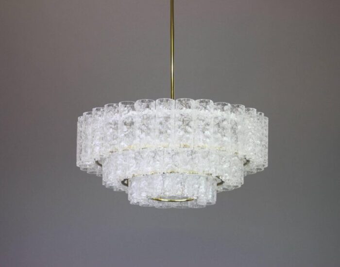 murano ice glass tubes chandelier from doria germany 1960s 6 1