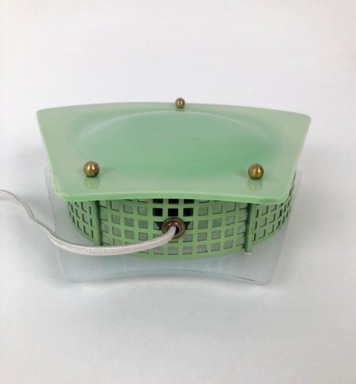 night light with green and white shades in plastic austria 1950s 6