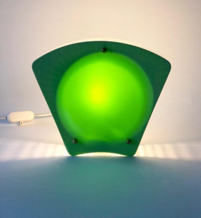 night light with green and white shades in plastic austria 1950s 7