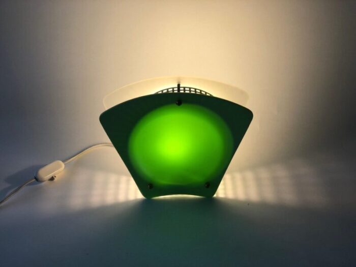 night light with green and white shades in plastic austria 1950s 8