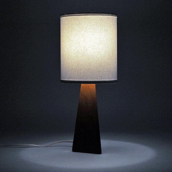 nordic brown leatherette table lamp 1950s 5