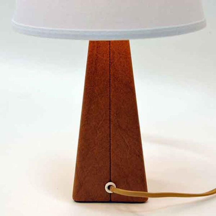 nordic brown leatherette table lamp 1950s 8