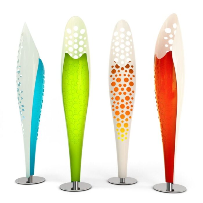 octopus led floor lamp in corian by giancarlo zema for luxyde 2