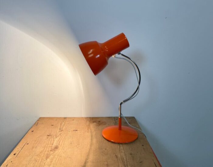 orange table lamp by josef hurka for napako 1960s 15