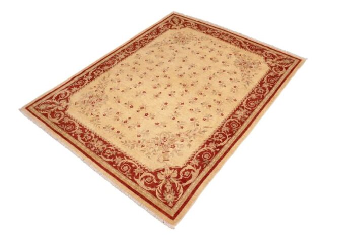 oriental ziegler beige rust hand knotted wool rug 80 x 102 8956