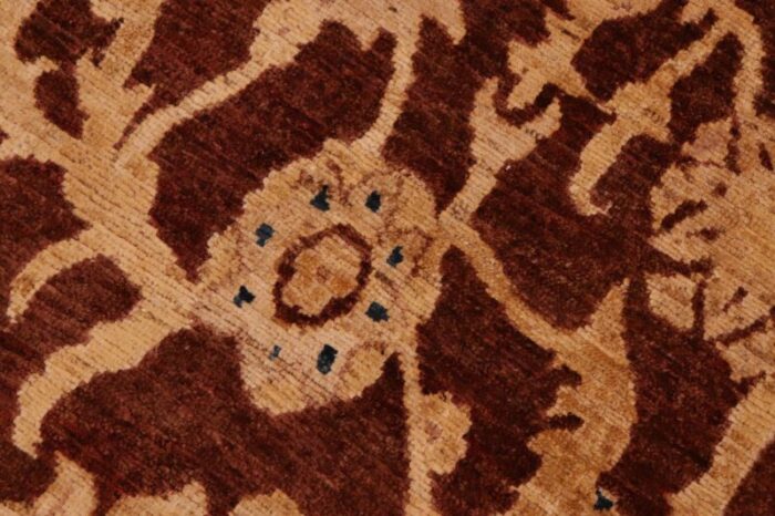 oriental ziegler brown blue hand knotted wool rug 81 x 111 0229