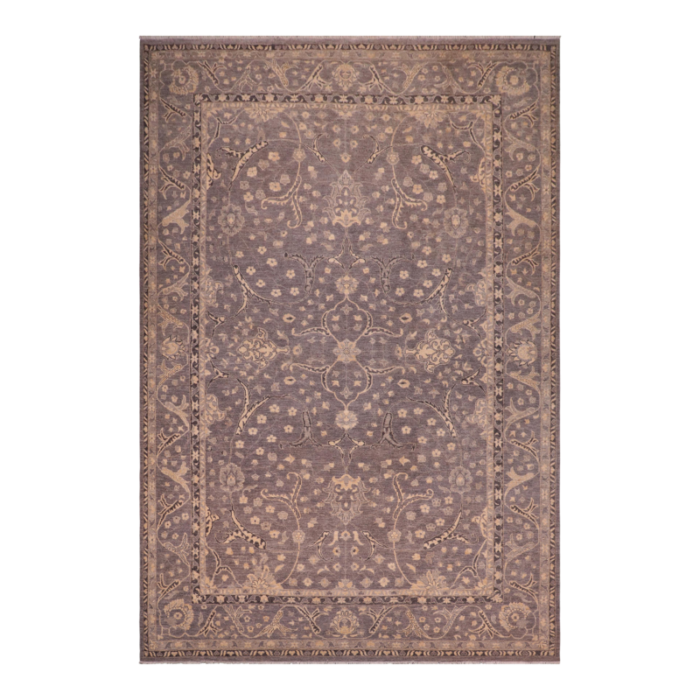 oriental ziegler gray beige hand knotted wool rug 99 x 138 8546