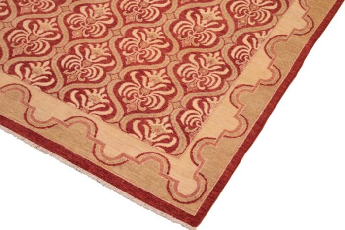 oriental ziegler red beige hand knotted wool rug 710 x 99 0545