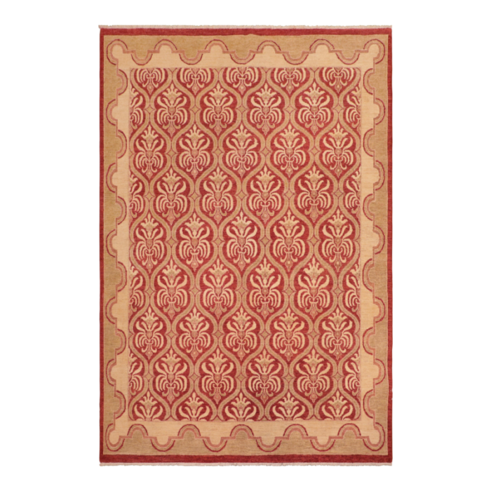 oriental ziegler red beige hand knotted wool rug 710 x 99 5283