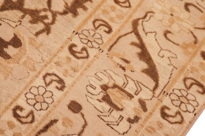 oriental ziegler tan brown hand knotted wool rug 78 x 95 7855