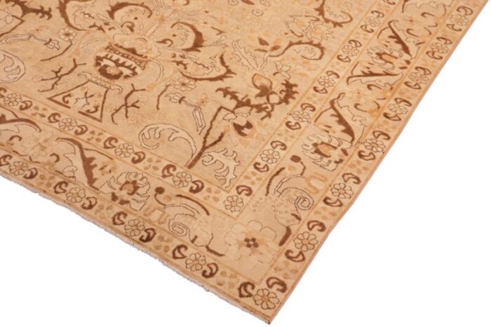 oriental ziegler tan brown hand knotted wool rug 78 x 95 8727