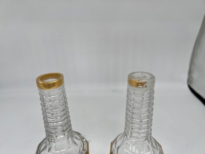 pair antique french baccarat houbigant gilt crystal perfume bottles c 1920 6684