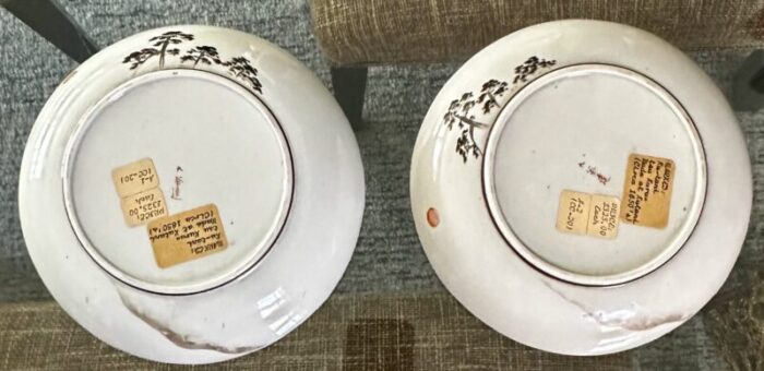 pair antique japanese early meiji porcelain figural bowls 5118