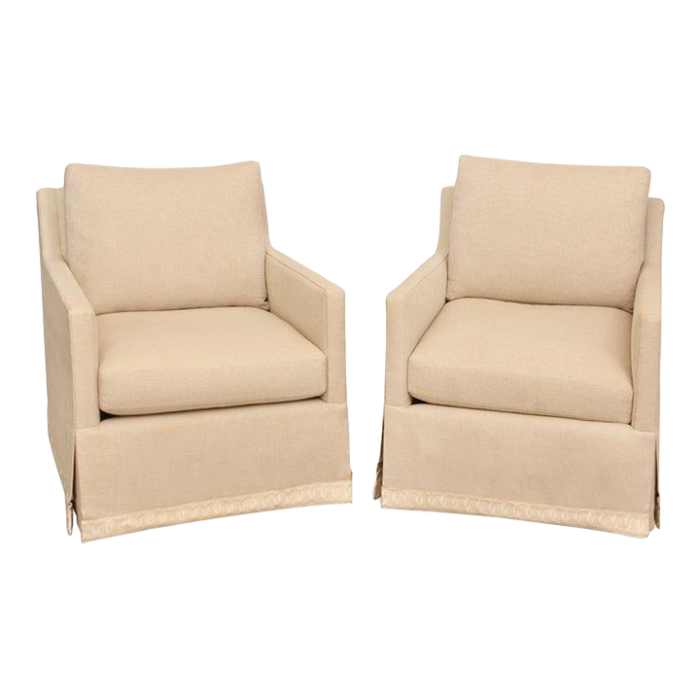 pair of abc carpet and home nathan swivel chairs 4260