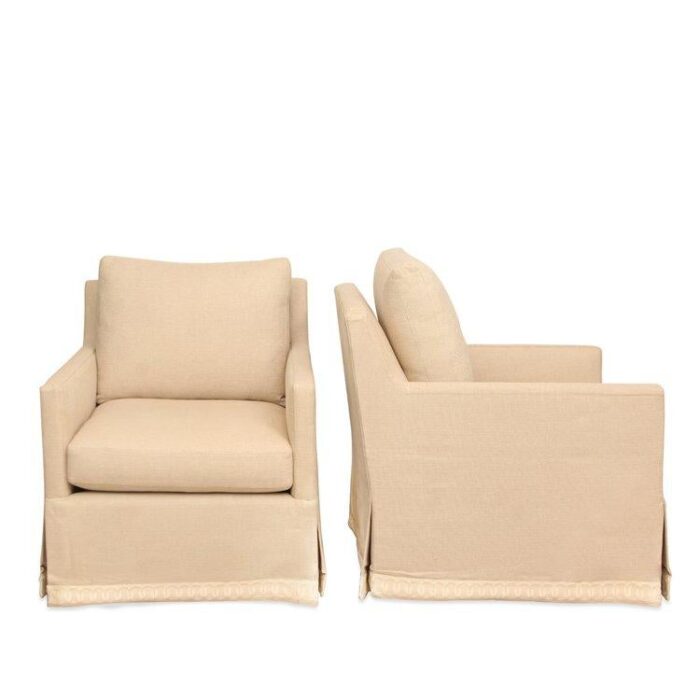 pair of abc carpet and home nathan swivel chairs 9156