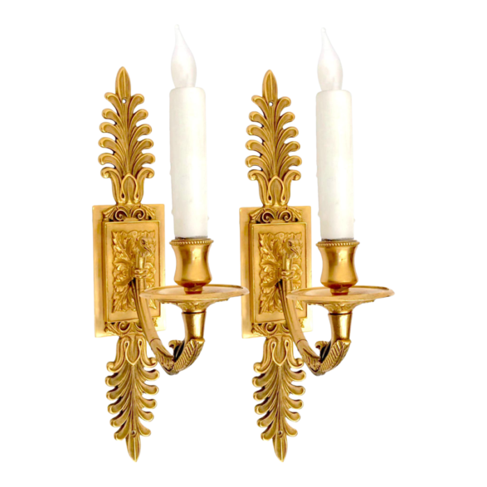 pair of antique gilt sconces 9387