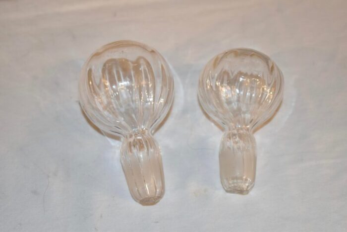 pair of early 19th century american mold blown decanters 1385