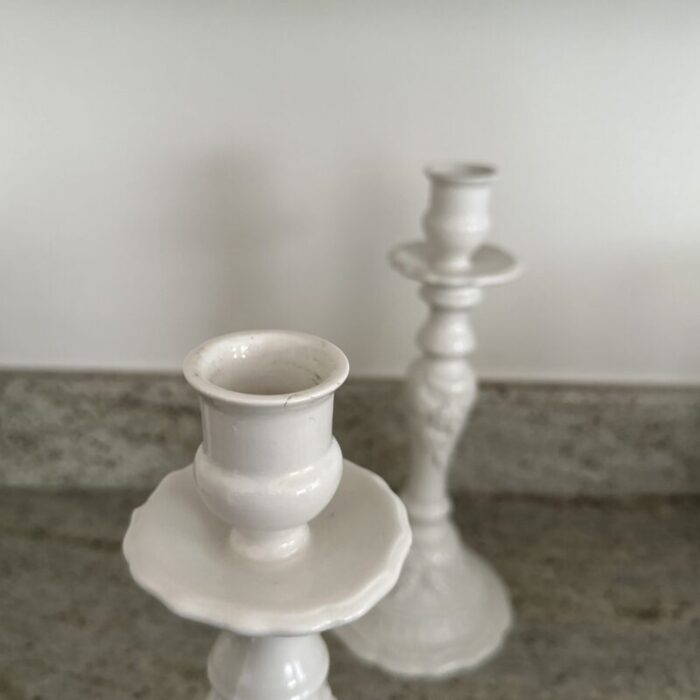 pair of late 20th century italian ironstone candlesticks 8076