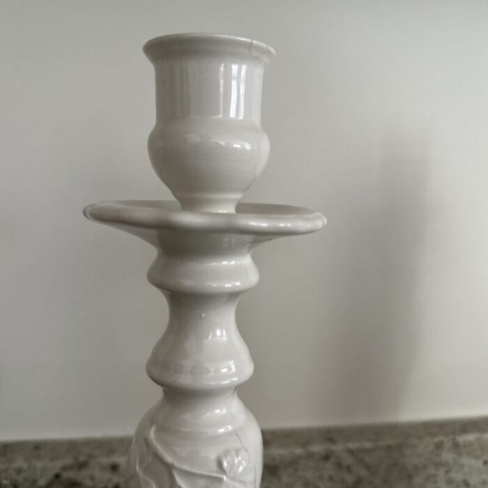 pair of late 20th century italian ironstone candlesticks 9035