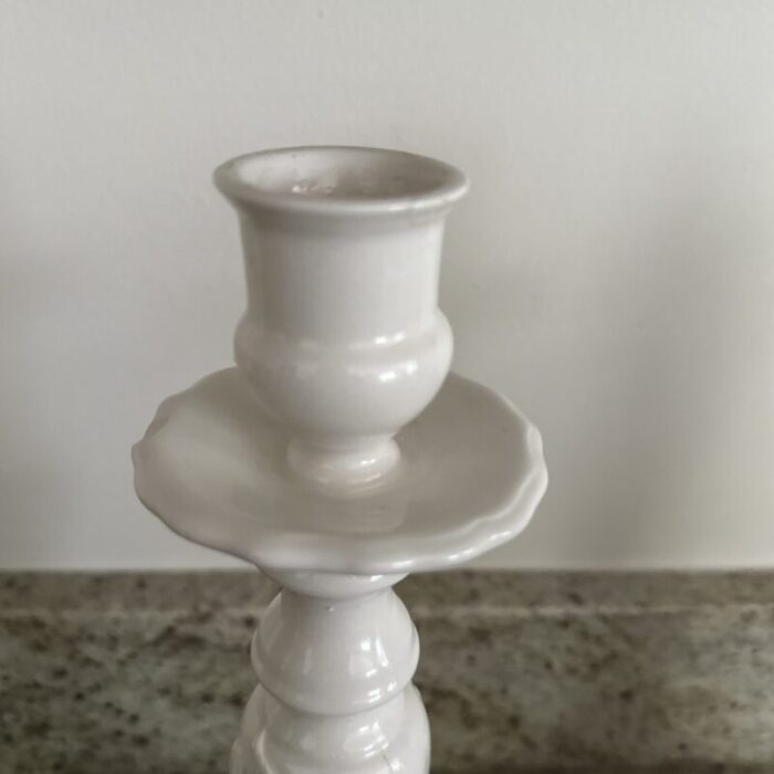 pair of late 20th century italian ironstone candlesticks 9557