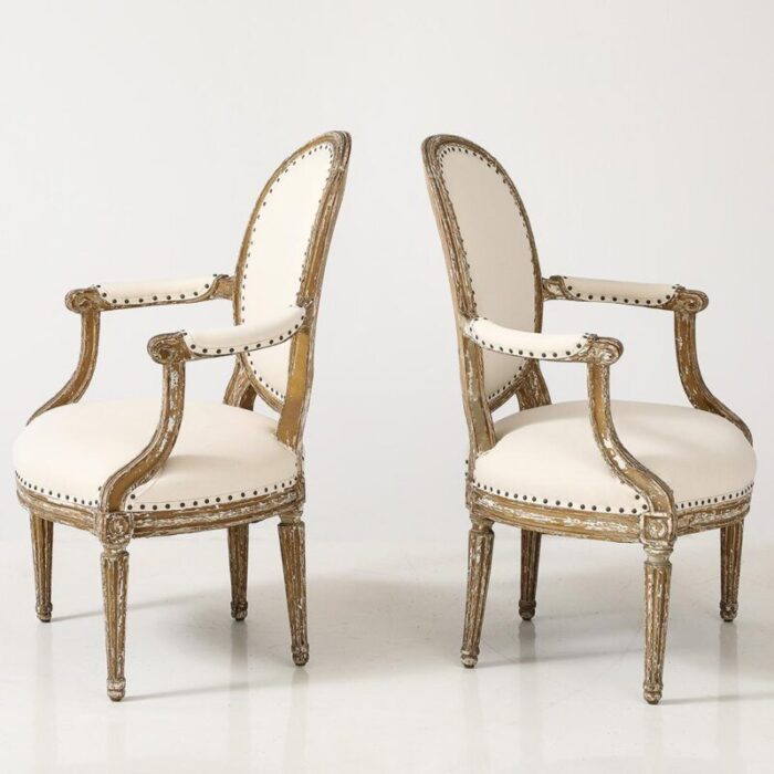 pair of louis xvi style armchairs late 19th century 1262