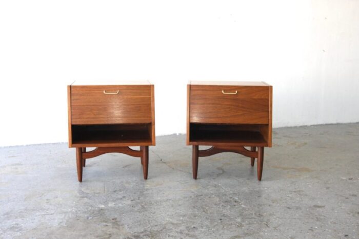 pair of merton gershun for american of martinsville mid century nightstands 1540