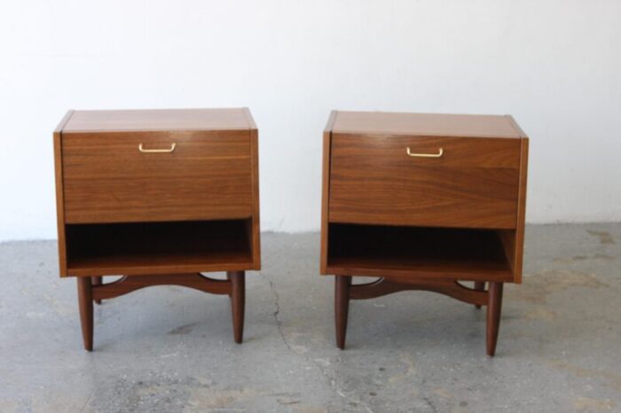 pair of merton gershun for american of martinsville mid century nightstands 4340