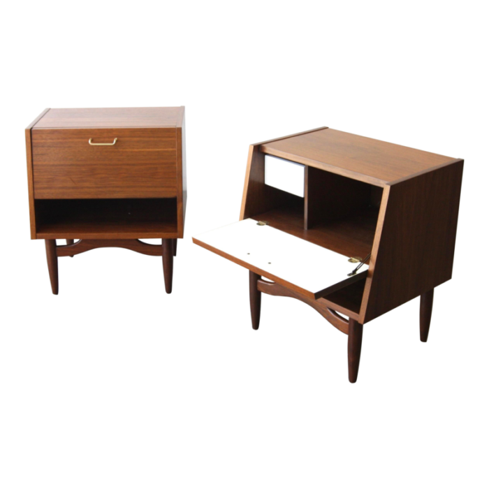 pair of merton gershun for american of martinsville mid century nightstands 6528