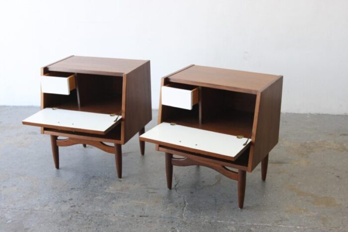 pair of merton gershun for american of martinsville mid century nightstands 8518