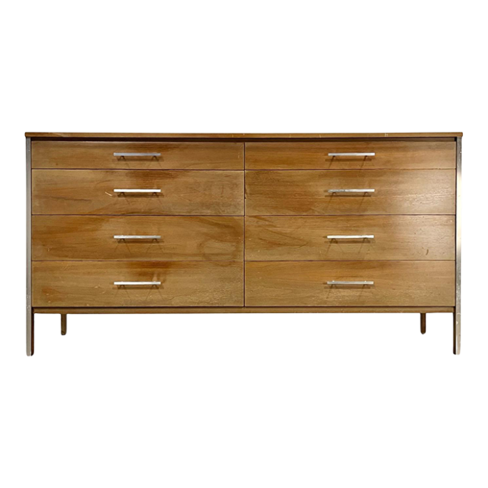 paul mccobb for calvin linear vintage mid century modern 8 drawer lowboy dresser c 1950s 1116