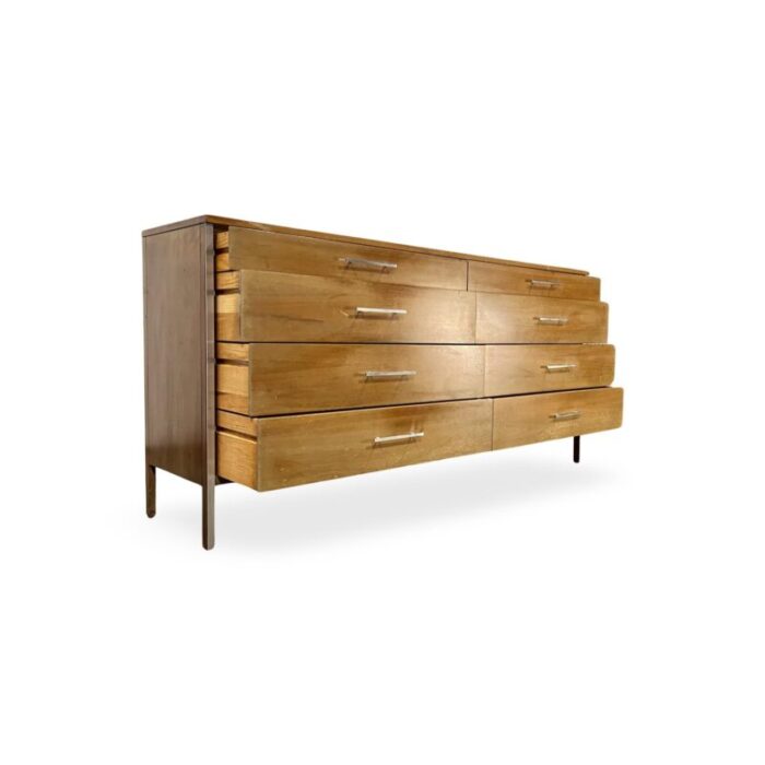 paul mccobb for calvin linear vintage mid century modern 8 drawer lowboy dresser c 1950s 2671