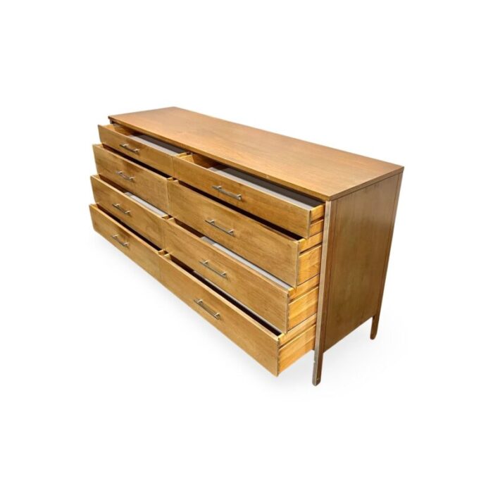 paul mccobb for calvin linear vintage mid century modern 8 drawer lowboy dresser c 1950s 2782