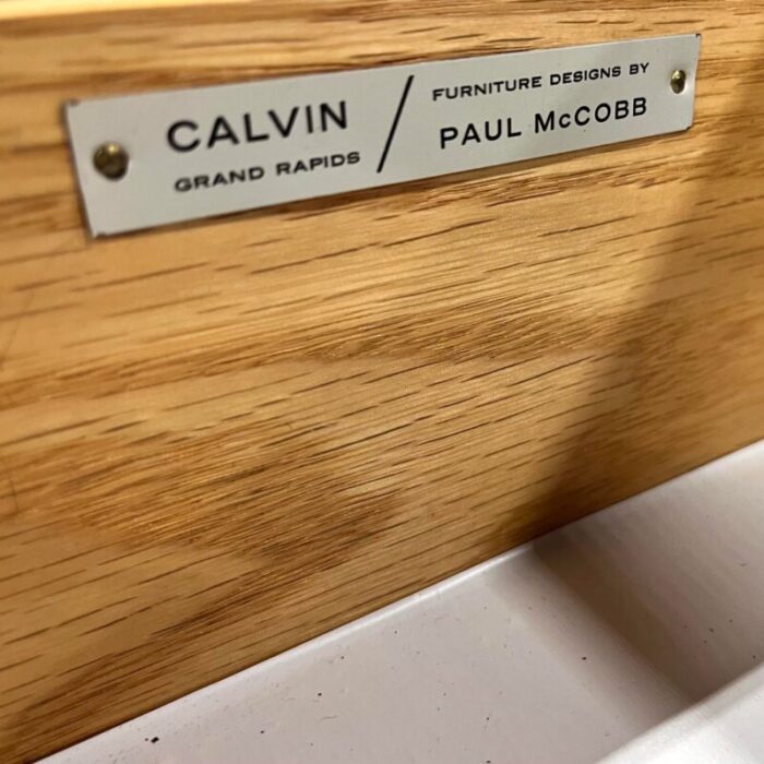 paul mccobb for calvin linear vintage mid century modern 8 drawer lowboy dresser c 1950s 3744