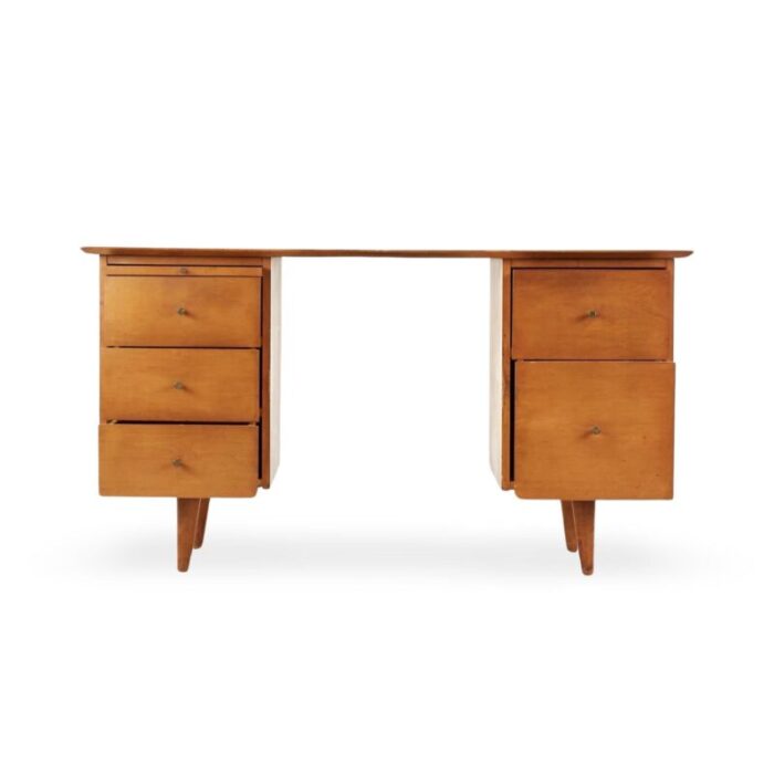 paul mccobb planner group model 1561 vintage mid century modern double pedestal desk c 1950s 2506