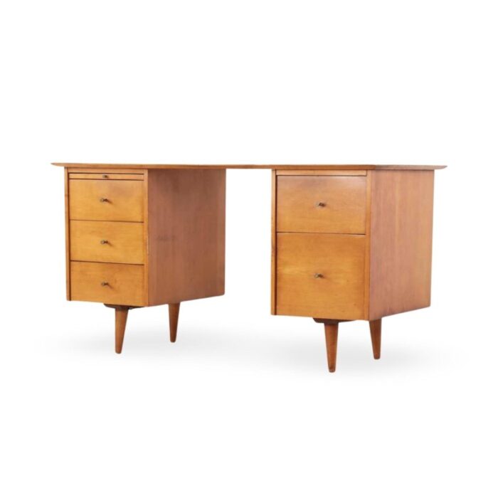 paul mccobb planner group model 1561 vintage mid century modern double pedestal desk c 1950s 5954