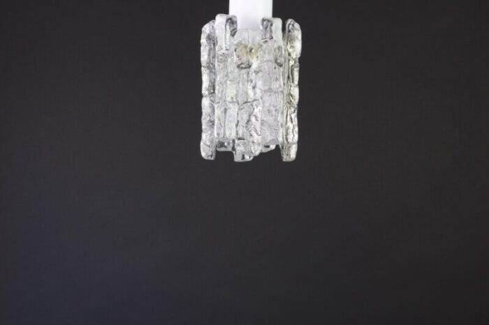 petite austrian murano ice glass flush mount from kalmar 1960s 2