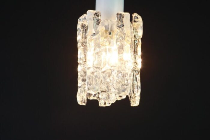 petite austrian murano ice glass flush mount from kalmar 1960s 4