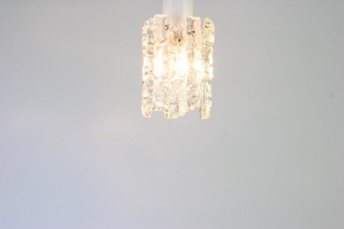 petite austrian murano ice glass flush mount from kalmar 1960s 5