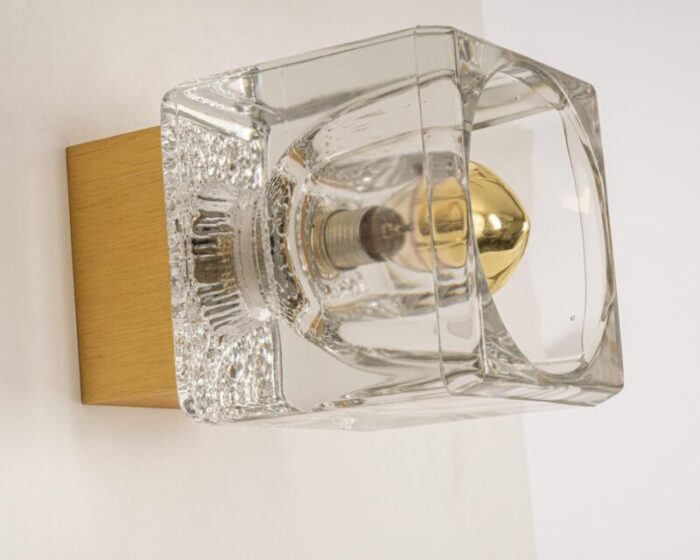 petite crystal glass brass wall sconces by peill putzler germany 3