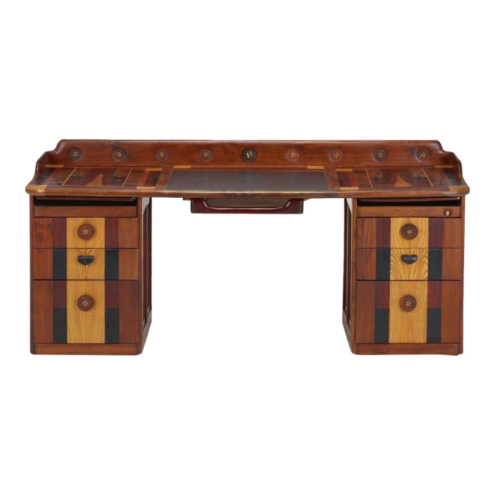 phillip lloyd powell american craft custom double pedestal desk 0596